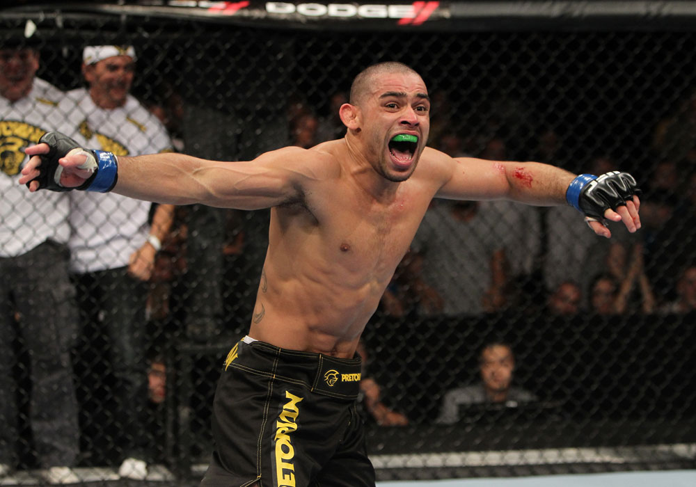 Renan Barao celebrates
