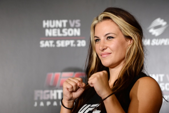 Miesha Tate, UFC women's bantaweight poses for a photograph during a UFC press conference at Akasaka Garden City on August 26, 2014 in Tokyo, Japan. (Photo by Atsushi Tomura/Getty Images)