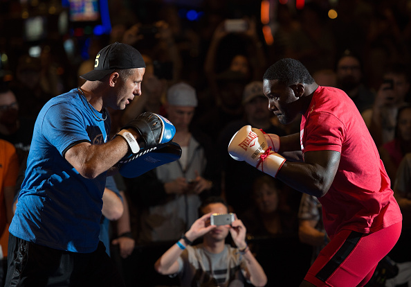 LAS VEGAS, NEVADA - MAY 20: Anthony Johnson holds an open training session for fans and media at the MGM Grand Hotel/Casino on May 20, 2015 in Las Vegas Nevada. (Photo by Brandon Magnus/Zuffa LLC/Zuffa LLC via Getty Images)