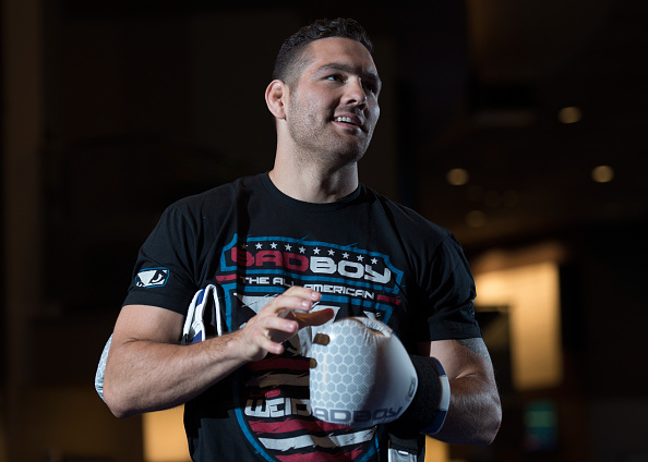 LAS VEGAS, NEVADA - MAY 20: Chris Weidman holds an open training session for fans and media at the MGM Grand Hotel/Casino on May 20, 2015 in Las Vegas Nevada. (Photo by Brandon Magnus/Zuffa LLC/Zuffa LLC via Getty Images)