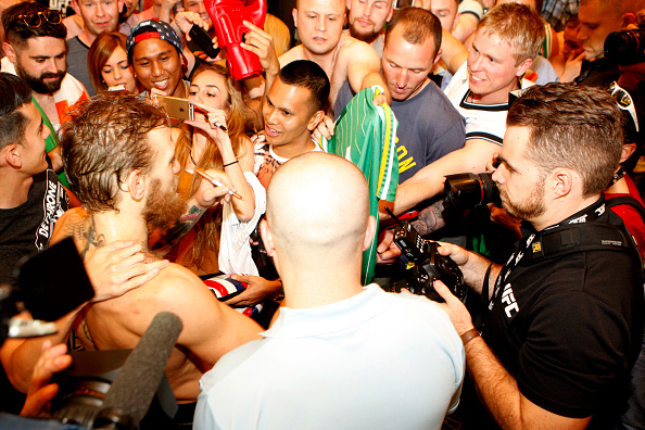 Conor McGregor during open training session for fans and media at MGM Grand Hotel & Casino on July 8, 2015 in Las Vegas Nevada. (Photo by Mitch Viquez/Zuffa LLC)
