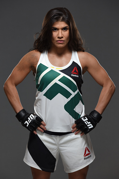 Jessica Aguilar poses for a portrait during a UFC photo session at the Sheraton Rio Hotel on July 28, 2015 in Rio de Janeiro, Brazil. (Photo by Jeff Bottari/Zuffa LLC)