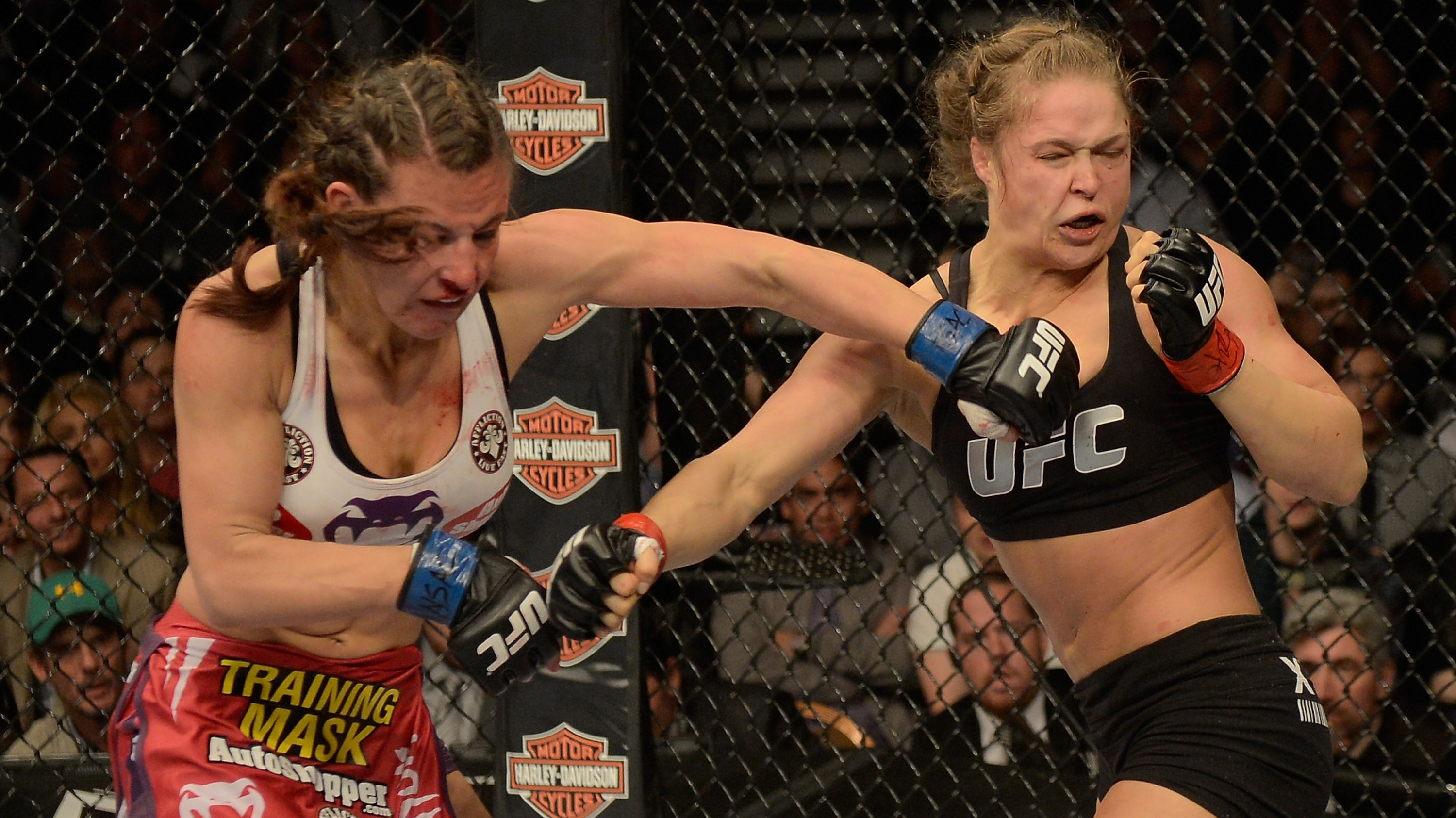 Tate in action in her second fight vs Rousey (Photo by Donald Miralle/Zuffa LLC/Zuffa LLC via Getty Images)