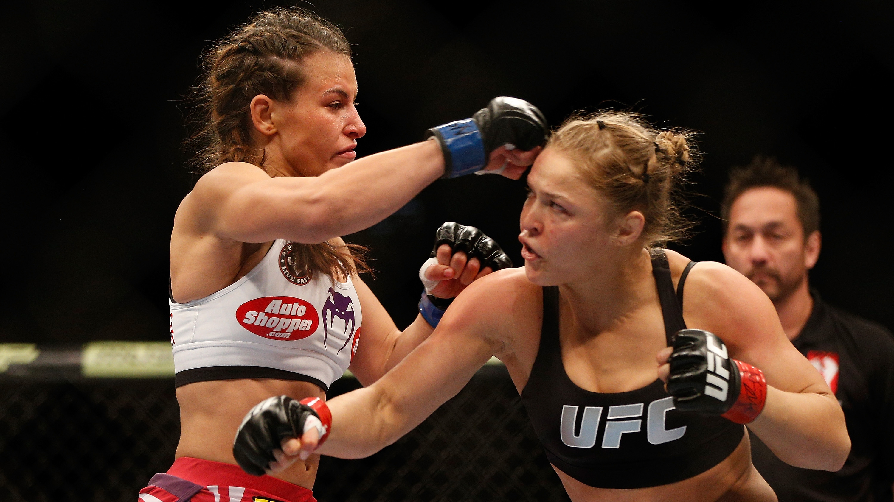Would the third time be the charm for champion Miesha? (Photo by Josh Hedges/Zuffa LLC/Zuffa LLC via Getty Images)
