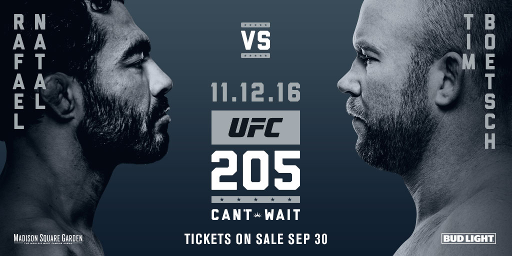 Boetsch and Natal will meet during the FIGHT PASS prelims on Nov. 12 at UFC 205