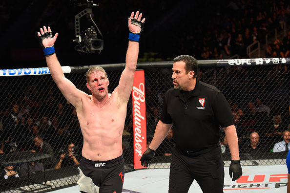 Kelly celebrates after defeating <a href='../fighter/Rashad-Evans'>Rashad Evans</a> at UFC 209