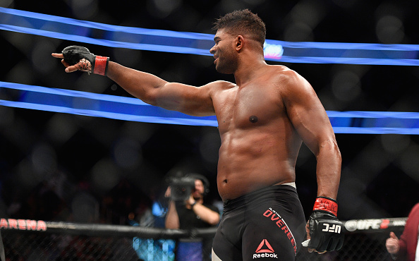Alistair Overeem reacts to his victory over Mark Hunt of in their heavyweight bout during UFC 209 on March 4, 2017 in Las Vegas, Nevada. (Photo by Jeff Bottari/Zuffa LLC)