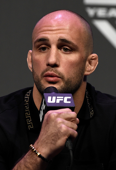Volkan Oezdemir interacts with media during the UFC 220 press conference inside T-Mobile Arena on December 29, 2017 in Las Vegas, Nevada. (Photo by Jeff Bottari/Zuffa LLC)