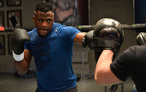 Ngannou at the TUF Gym on 3/2/17 in Las Vegas, NV. (Photo by Brandon Magnus/Zuffa LLC)