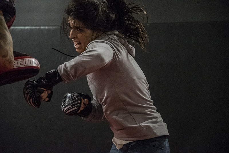 Mackenzie Dern works out at the UFC Performance Institute in preparation for UFC 222 (Photo credit: Juan Cardenas)