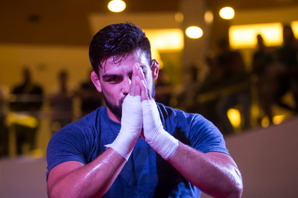 Kelvin Gastelum at UFC 224 open workouts in Brazil.
