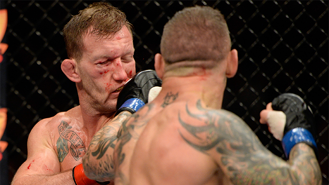 Pearson lands a straight left against Maynard Pearson lands a straight left against Maynard