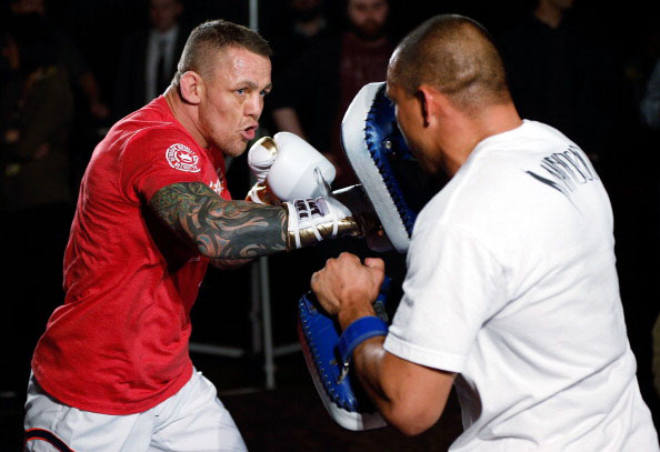 Pearson at the UFC Manchester open workout Pearson at the UFC Manchester open workout