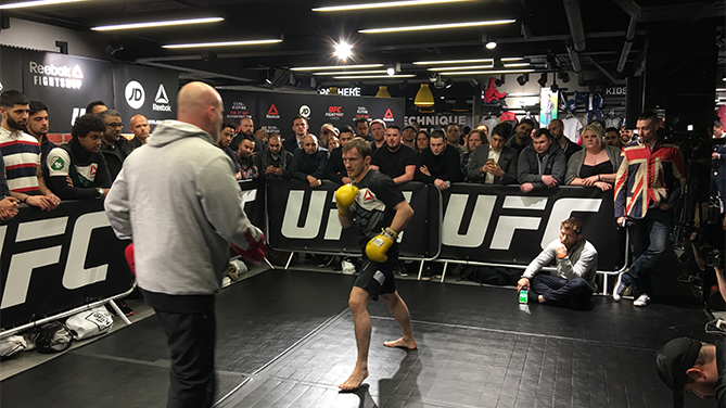 Brad Pickett shows off his skills first at open workouts (Photo credit: Nancy Gay)