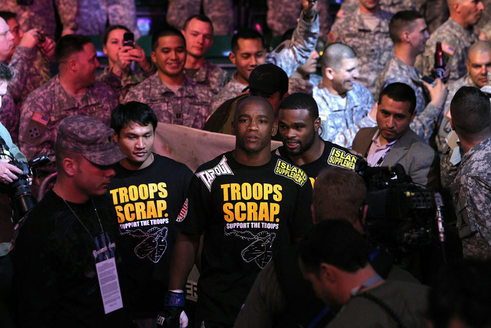 Yves Edwards enters the arena.