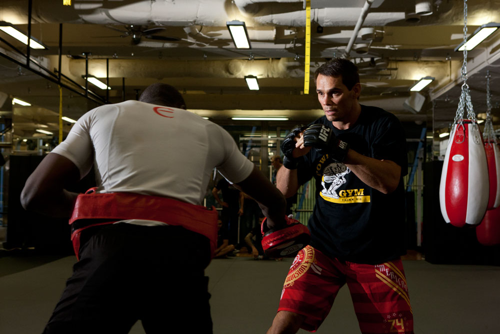 MACAO, CHINA - SEPTEMBER 6: Rich Franklin works out for the press and media at The Venetian® Macao-Resort-Hotel on September 6, 2012 in Macao, China. (Photo by Zuffa LLC)