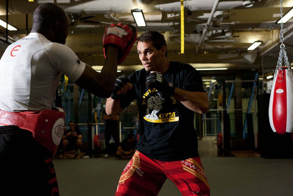 MACAO, CHINA - SEPTEMBER 6: Rich Franklin works out for the press and media at The Venetian® Macao-Resort-Hotel on September 6, 2012 in Macao, China. (Photo by Zuffa LLC)