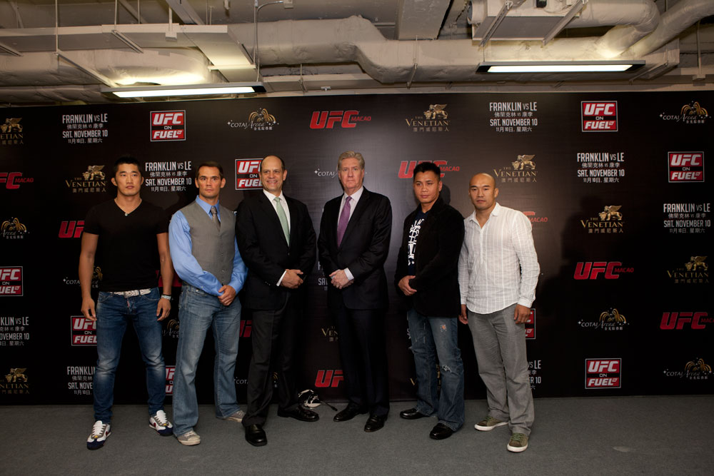 MACAO, CHINA - SEPTEMBER 6: The UFC announces UFC® MACAO: FRANKLIN VS. LE at the CotaiArena™ at The Venetian® Macao-Resort-Hotel on Saturday, November 10 during a press conference held on September 6, 2012 in Macao, China. (Photo by Zuffa LLC)