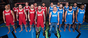 Team Garbrandt and Team Dillashaw pose for a portrait during the filming of The Ultimate Fighter: Redemption at the UFC TUF Gym on January 25, 2017 in Las Vegas, Nevada. (Photo by Brandon Magnus/Zuffa LLC)