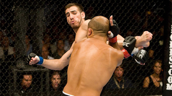 PHILADELPHIA - AUGUST 8: BJ Penn (white shorts) def. Kenny Florian (black shorts) - Submission (rear naked choke) - 3:54 round 4 during UFC 101 at Wachovia Center on August 8, 2009 in Philadelphia, Pennsylvania. (Photo by Josh Hedges/Zuffa LLC)