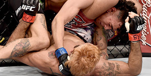 Pepey submits Andre Fili during UFC Fight Night March 2015 in Brazil. (Photo by Buda Mendes/Zuffa LLC)
