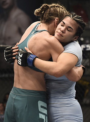 Barb Honchak and Rachael Ostovich-Berdon. (Photo by Brandon Magnus, Zuffa LLC)