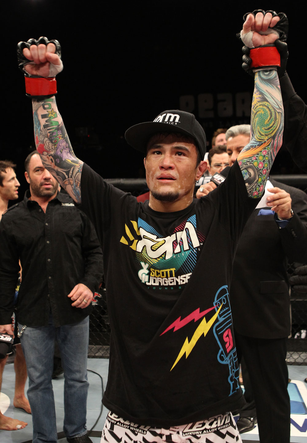 The Ultimate Fighter Season 13 Finale: Scott Jorgensen celebrates his win.