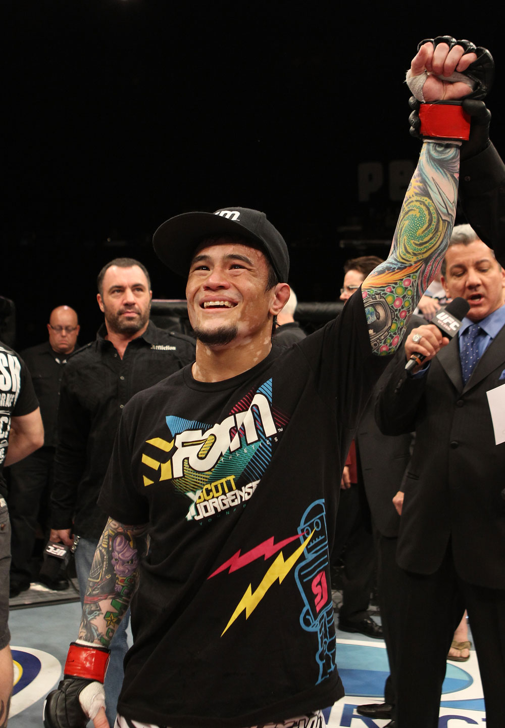 The Ultimate Fighter Season 13 Finale: Scott Jorgensen celebrates his win.