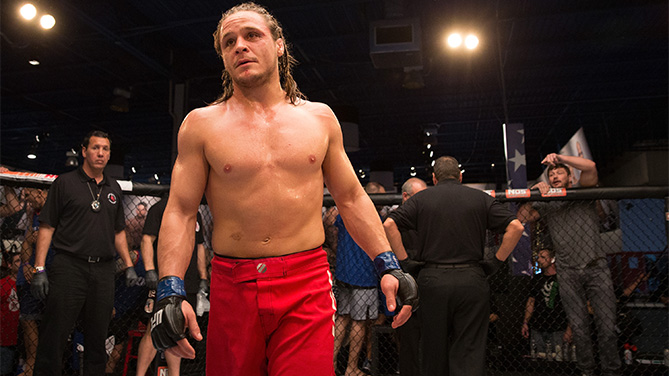 Michael Graves celebrates his submission victory over Jason Jackson during the filming of The Ultimate Fighter: American Top Team vs Blackzilians. (Photo by Chris Trotman/Zuffa LLC)
