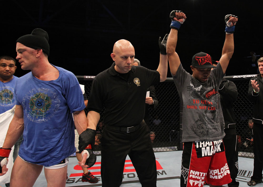 Robert Peralta celebrates his win.