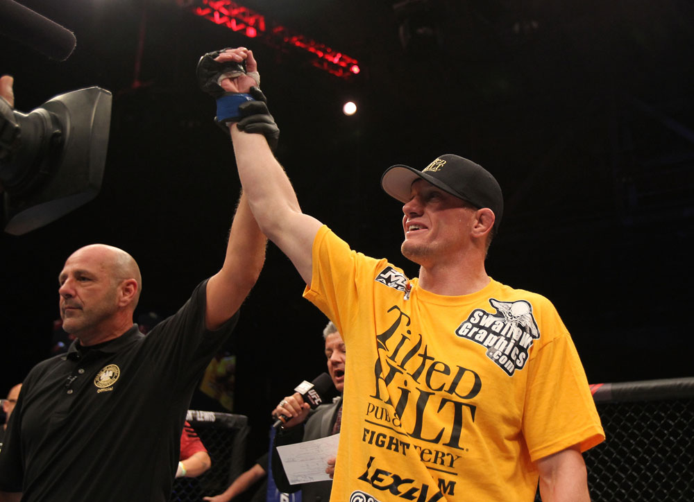 Clay Harvison celebrates his win
