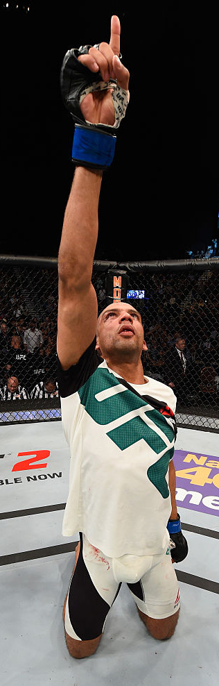 Barboza celebrates at UFC 197 in 2016 (Photo by Josh Hedges/Zuffa LLC)