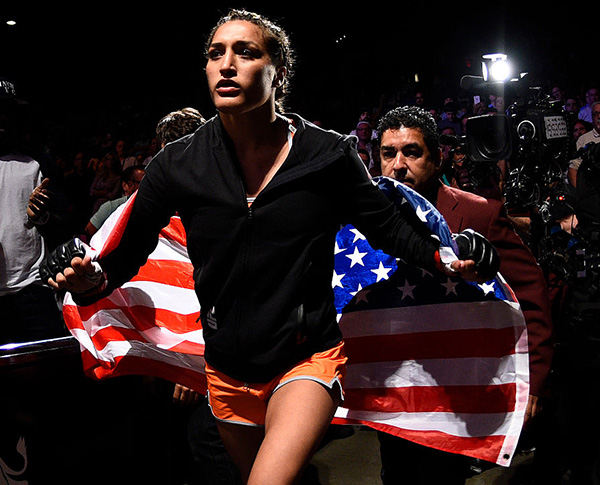 <a href='../fighter/tatiana-saurez'>Tatiana Suarez</a> prepares to enter the Octagon before her women's strawweight bout against <a href='../fighter/amanda-cooper'>Amanda Cooper</a> during <a href='../event/The-Ultimate-Fighter-T-Rampage-vs-T-Forrest-Finale'><a href='../event/The-Ultimate-Fighter-Finale-Team-Nog-vs-Team-Mir'><a href='../event/The-Ultimate-Fighter-Team-Liddell-vs-Team-Ortiz-FINALE'><a href='../event/TUF13-finale'><a href='../event/the-ultimate-fighter-a-champion-will-be-crowned'>The Ultimate Fighter Finale </a></a></a></a></a>event at MGM Grand Garden Arena on July 8, 2016 in Las Vegas, NV (Photo by Jeff Bottari/Zuffa LLC)