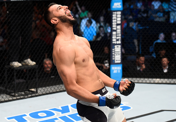 <a href='../fighter/Dominick-Reyes'>Dominick Reyes</a> celebrates his knockout victory over <a href='../fighter/joachim-christensen'>Joachim Christensen</a> at Fight Night Oklahoma City