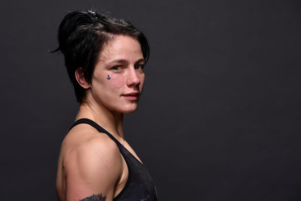 ST. LOUIS, MO - JANUARY 14: <a href='../fighter/Jessica-Rose-Clark'>Jessica-Rose Clark</a> of Australia poses for a post fight portrait backstage during the <a href='../event/UFC-Silva-vs-Irvin'>UFC Fight Night </a>event inside the Scottrade Center on January 14, 2018 in St. Louis, Missouri. (Photo by Mike Roach/Zuffa LLC/Zuffa LLC via Getty Images)
