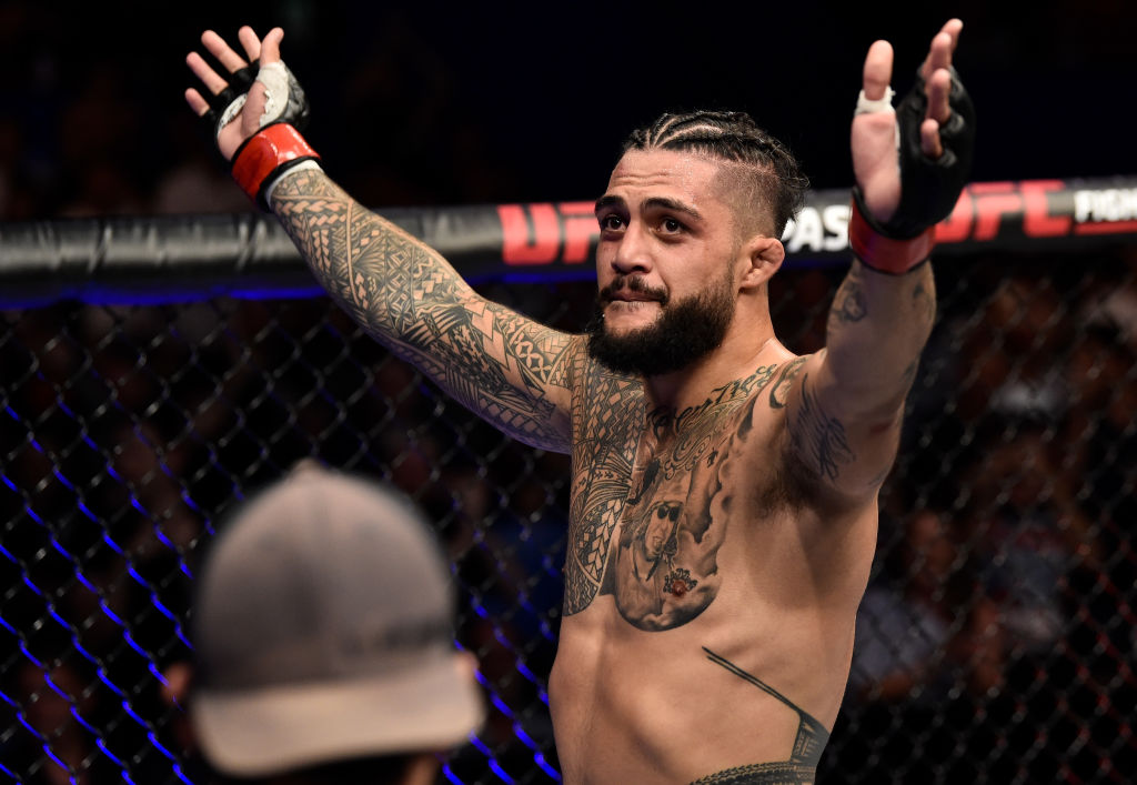 <a href='../fighter/tyson-pedro'>Tyson Pedro</a> at UFC 221 event at Perth Arena on February 11, 2018 in Perth, Australia. (Photo by Jeff Bottari/Zuffa LLC/Zuffa LLC via Getty Images)