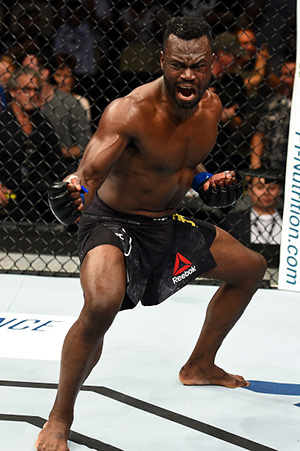 Hall celebrates after defeating Jotko during the <a href='../event/UFC-Silva-vs-Irvin'>UFC Fight Night </a>event on September 16, 2017 in Pittsburgh, PA. (Photo by Josh Hedges/Zuffa LLC)