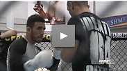 UFC 118 fighters hit the mats, mitts and mics for the press in Boston.
