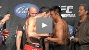 Watch as the England fighters on the main card of UFC 120 weigh in.
