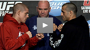 Lightweights Joe Lauzon and George Sotiropoulos on their bout at UFC 123, while Bostonian Dana White struggles with the Aussie accent.