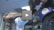 Dale Hart warm up before his fight against Dennis Siver