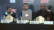 Os lendarios 'Shogun' Rua, Jose Aldo e Royce Gracie falam com a imprensa sobre o que significa ter o UFC de volta ao Brasil em agosto de 2011.