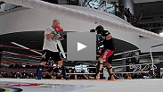 Chuck Liddell Trains in front of a huge audience at the Mall of Asia