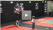 Warm up with Jens Pulver in the gym