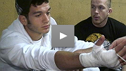 Fighters get their hands wrapped before their bouts at WEC&trade; Live on Versus