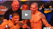 The stars of UFC's Fight for the Troops hit the scales in Fort Hood.
