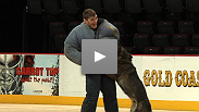 Frank Mir, Stephan Bonnar and Forrest Griffin get mauled while acting as decoys for police dogs at the 20th Annual Las Vegas Police K-9 Trials.