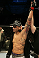 DaMarques Johnson celebrates his win over Mike Guymon.