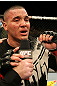 Pat Barry celebrates his win over Joey Beltran.