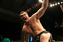 Matt Mitrione celebrates his win.